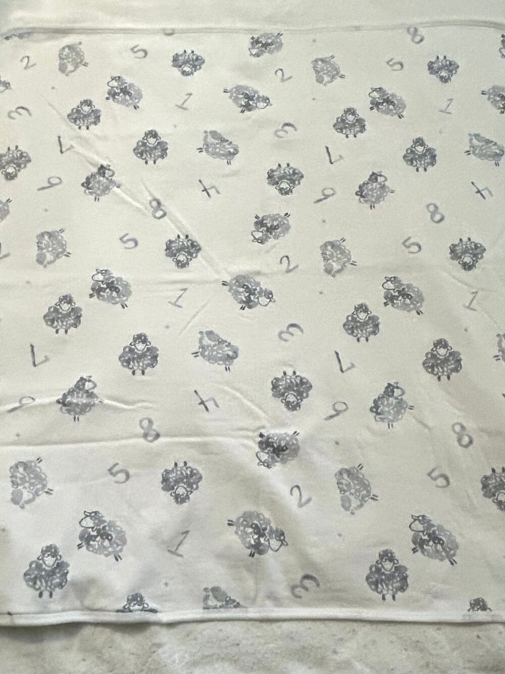 Burt's Bees Baby Swaddle Blanket Counting Sheep Gray - Like New!